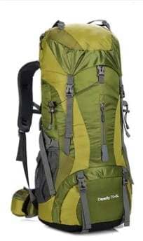 Leichter Nylon Touristen-Trekkingrucksack 70 + 5 L mit Rahmen