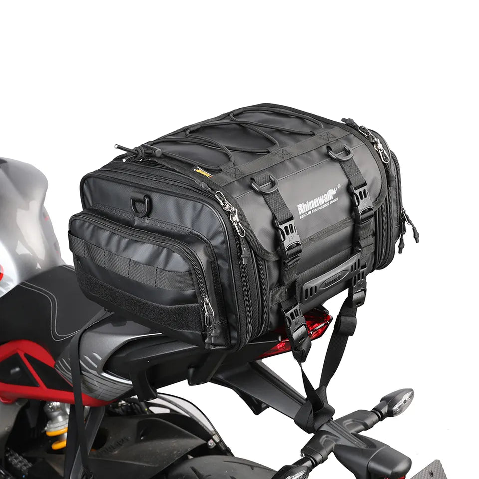 Motorrad Satteltasche "Rhinowalk" mit variable Größe 19 - 26 L, wasserdicht, zuverlässige und strapazierfähige