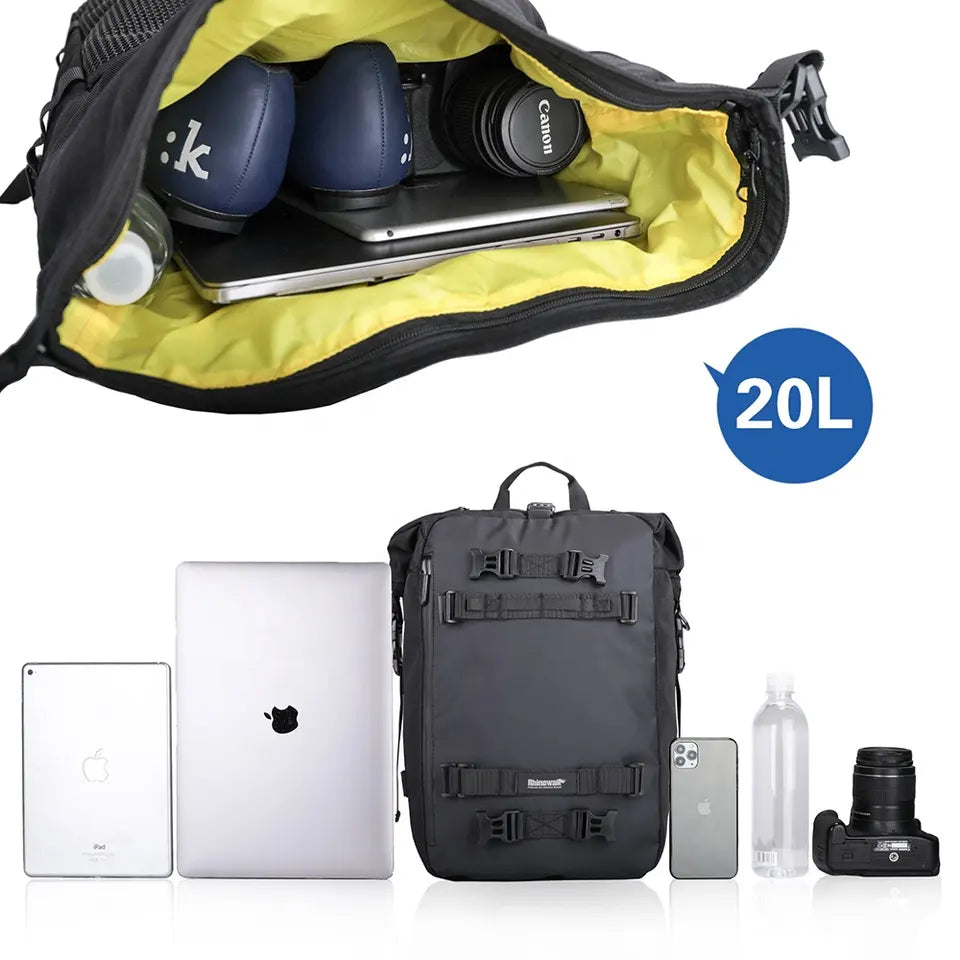 Motorradtasche 20 L "Rhinowalk", schwarz, wasserdicht, mit den Tragegürtelset MT21620