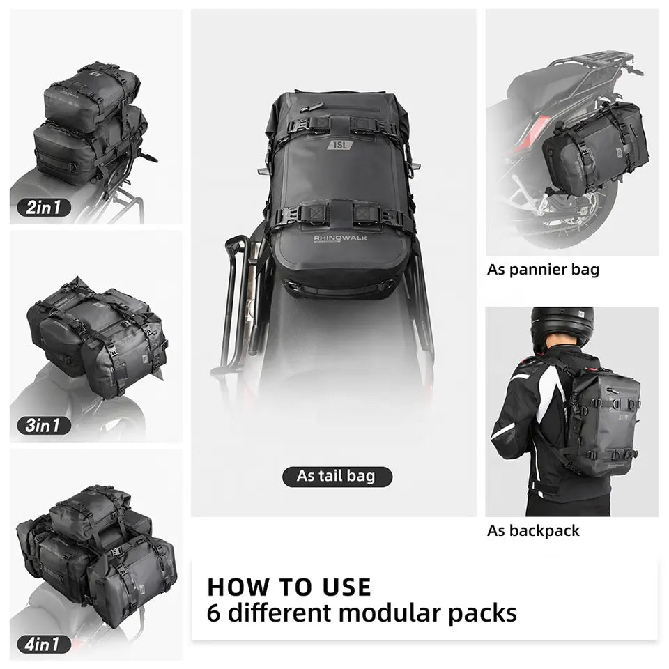 Motorradtasche 15 L, "Rhinowalk" zuverlässig, wasserdicht und strapazierfähig