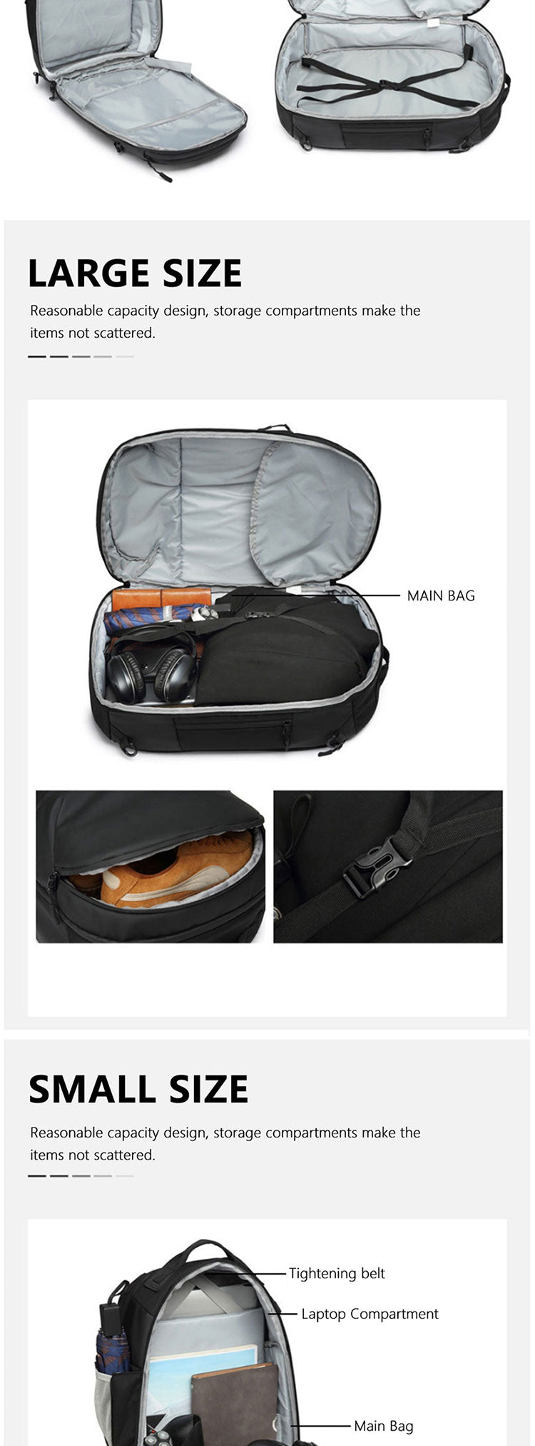 Reisetasche-Rucksack für Business, wasserdicht, 65 L