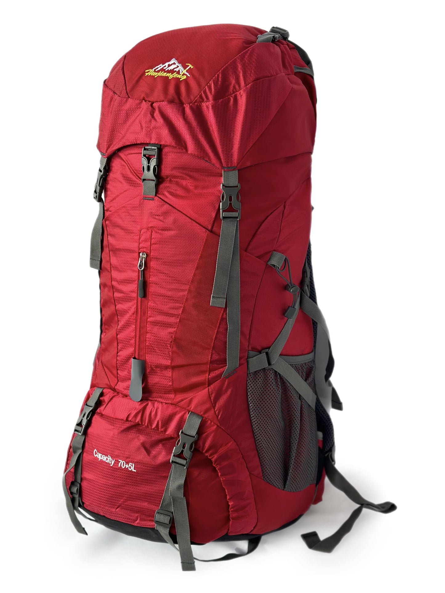 Leichter Nylon Touristen-Trekkingrucksack 70 + 5 L mit Rahmen