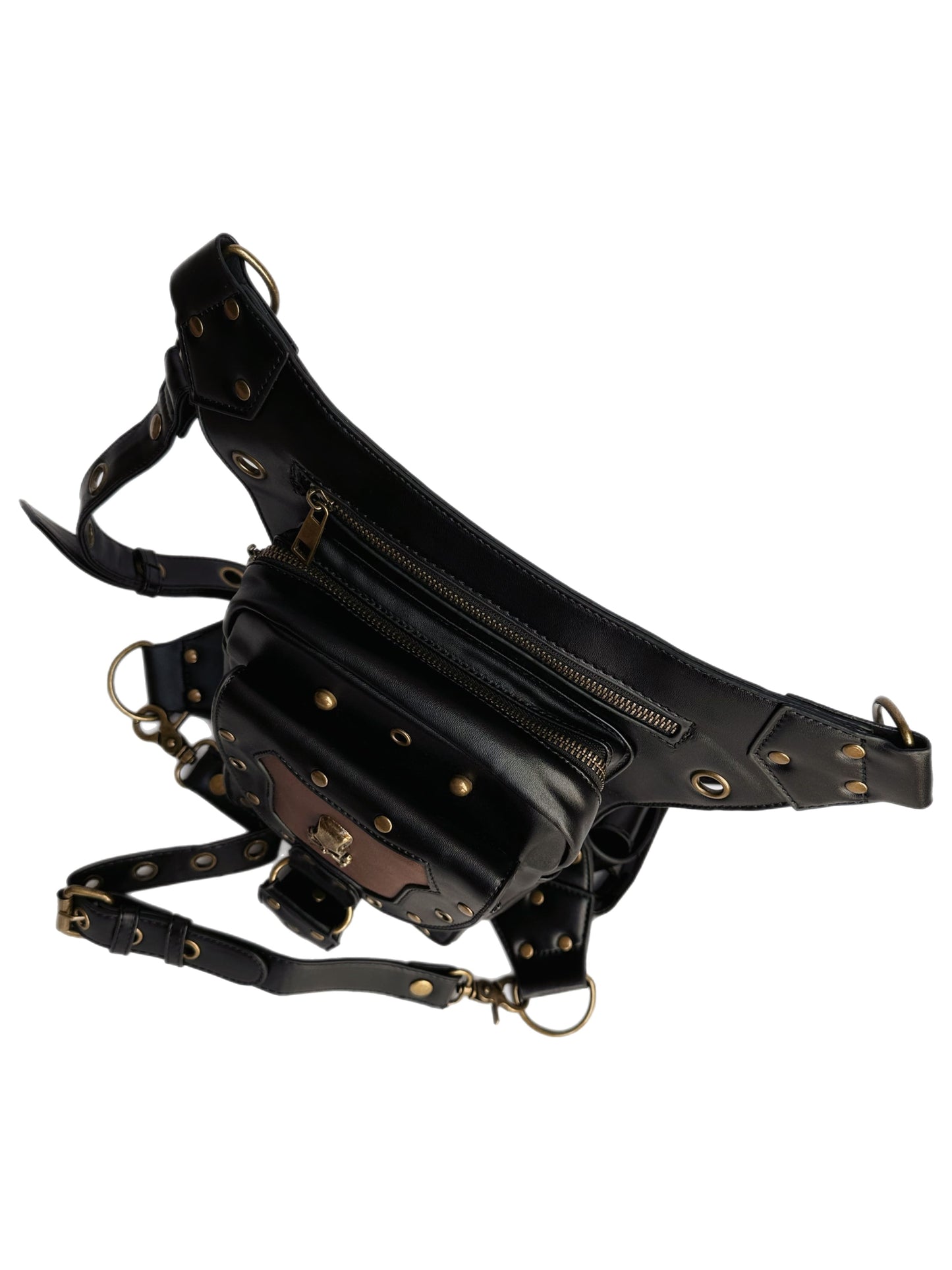 Vielseitige alternative Tasche: Gothic-, Biker & Punk Stil, wandelbar für Hüfte oder Schulter HG 133