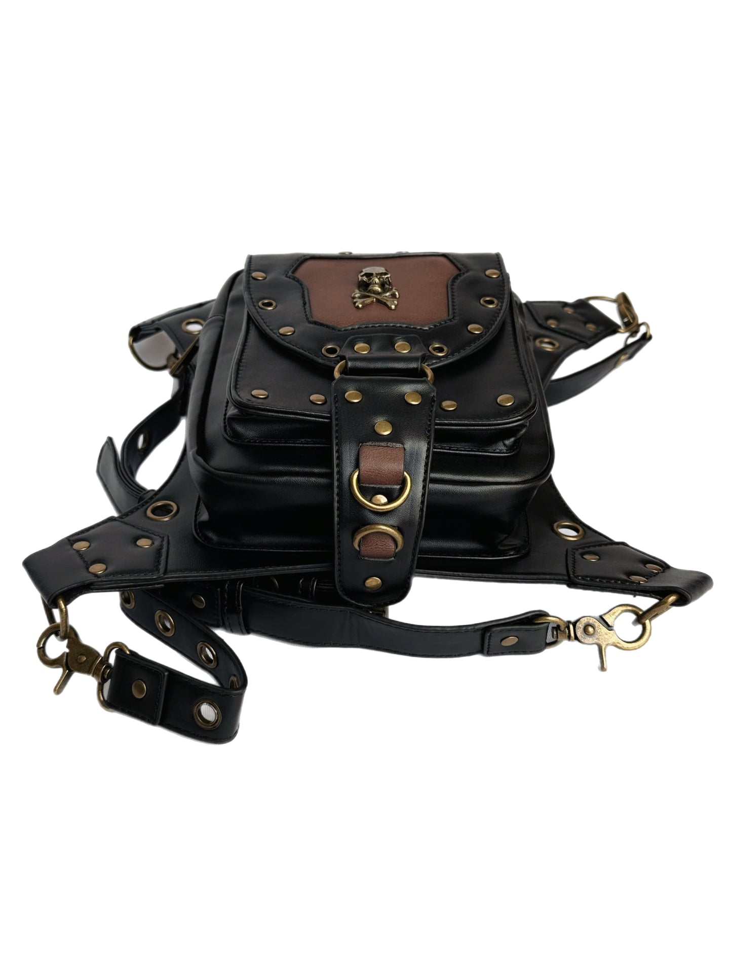 Vielseitige alternative Tasche: Gothic-, Biker & Punk Stil, wandelbar für Hüfte oder Schulter HG 133