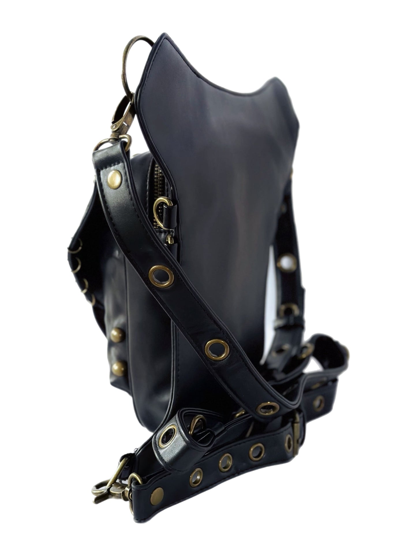 Vielseitige alternative Tasche: Gothic-, Biker & Punk Stil, wandelbar für Hüfte oder Schulter HG 137