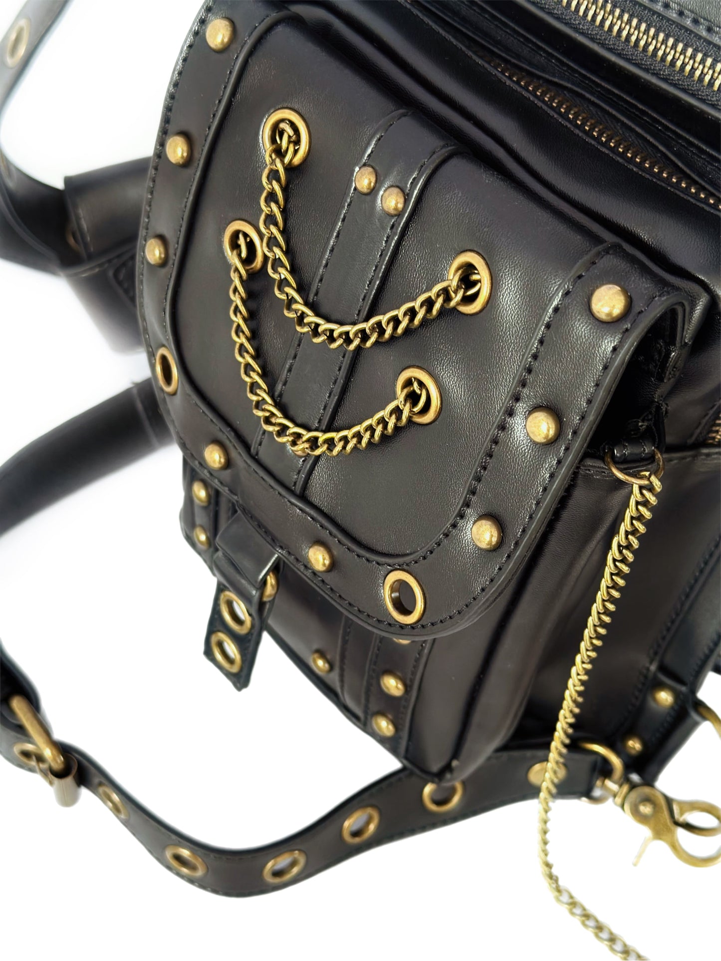 Vielseitige alternative Tasche: Gothic-, Biker & Punk Stil, wandelbar für Hüfte oder Schulter HG 134