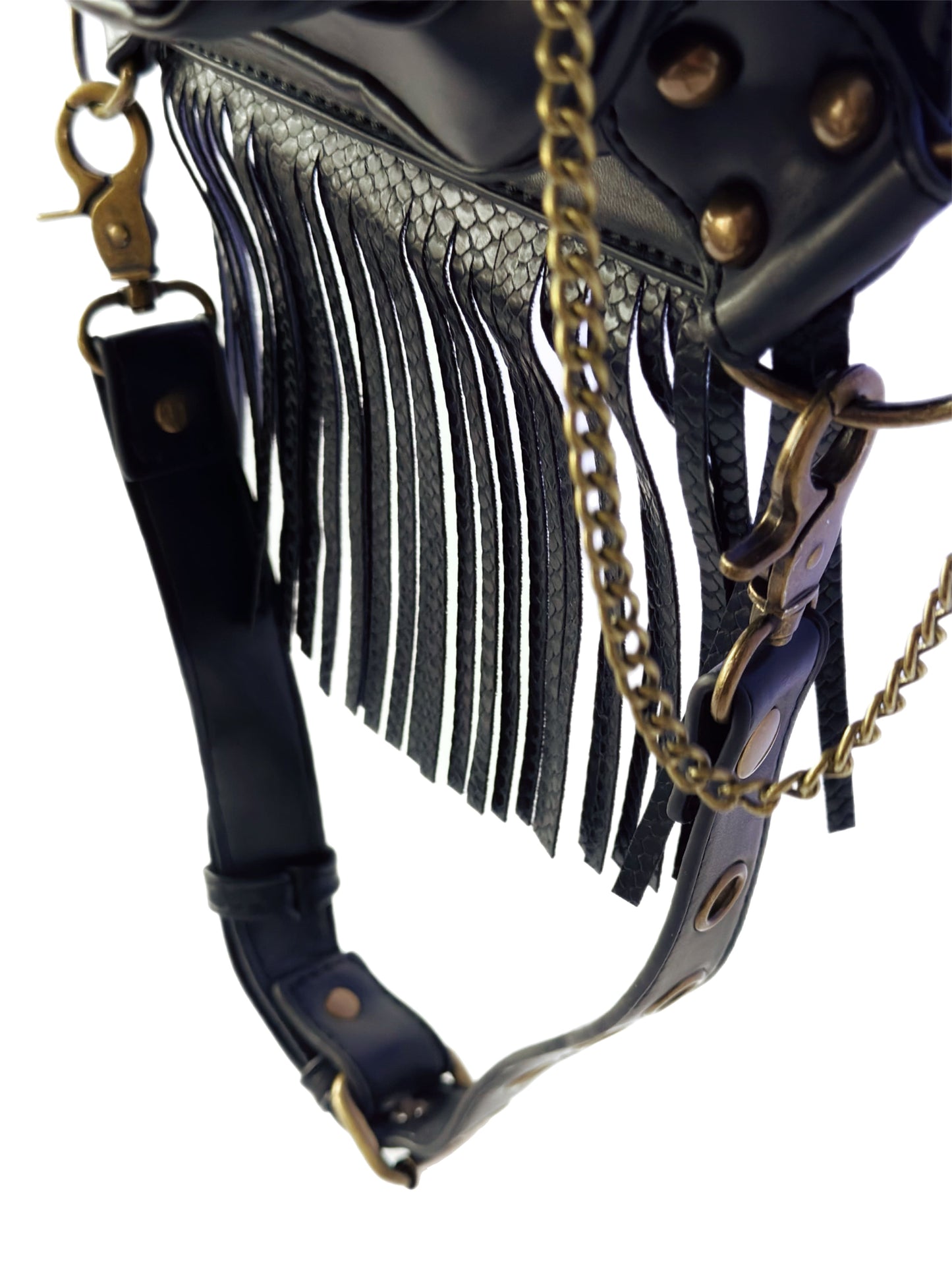 Vielseitige alternative Tasche: Gothic-, Biker & Punk Stil, wandelbar für Hüfte oder Schulter HG 130