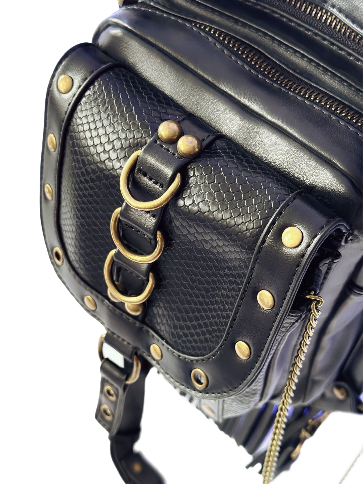 Vielseitige alternative Tasche: Gothic-, Biker & Punk Stil, wandelbar für Hüfte oder Schulter HG 130
