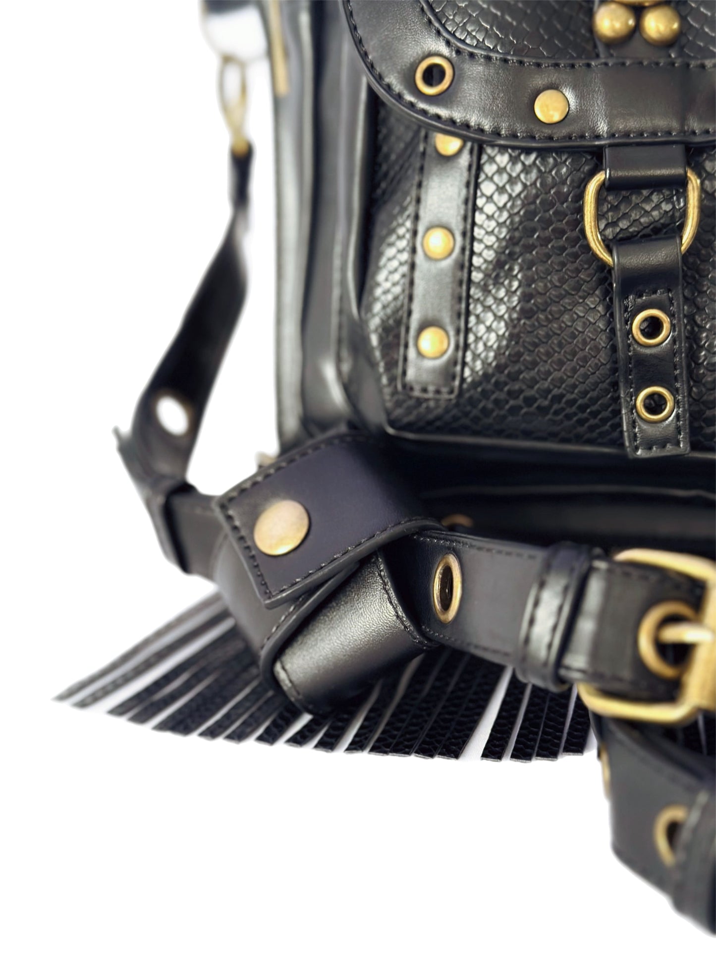 Vielseitige alternative Tasche: Gothic-, Biker & Punk Stil, wandelbar für Hüfte oder Schulter HG 130
