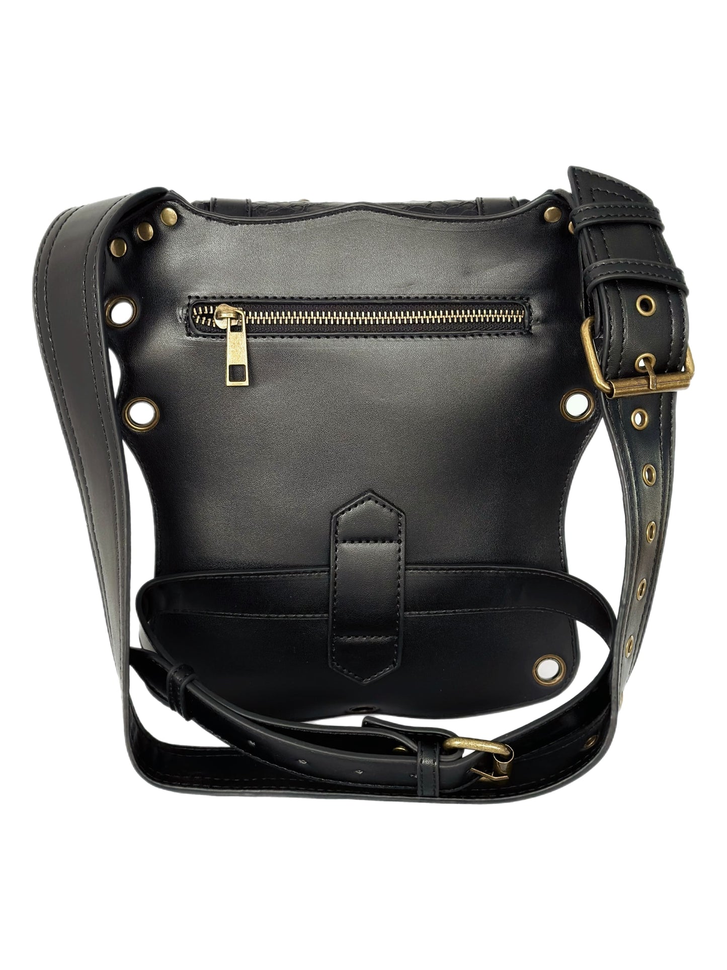 Vielseitige alternative Tasche: Gothic-, Biker & Punk Stil, wandelbar für Hüfte oder Schulter HG 139