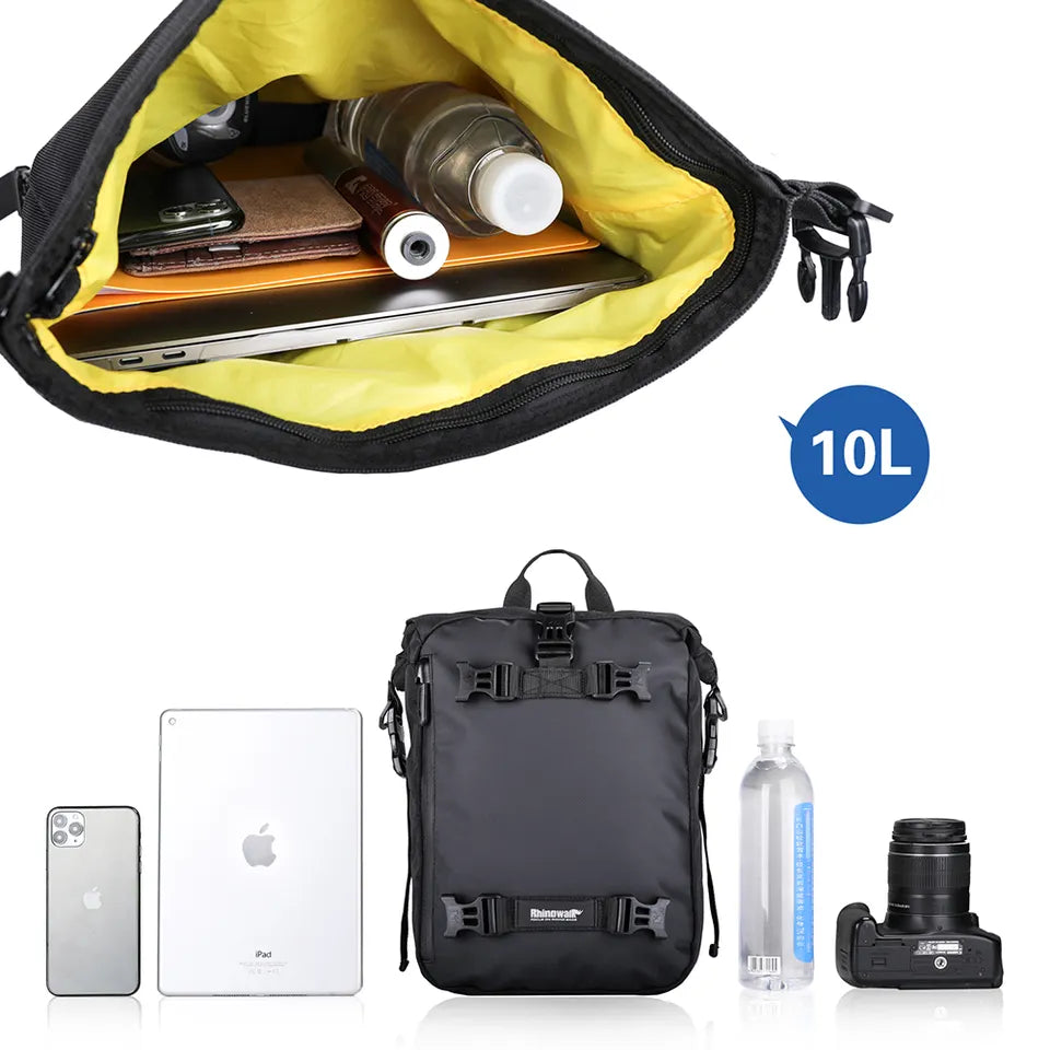 Motorradtasche 10 L "Rhinowalk", schwarz, wasserdicht, mit den Tragegürtelset MT21610