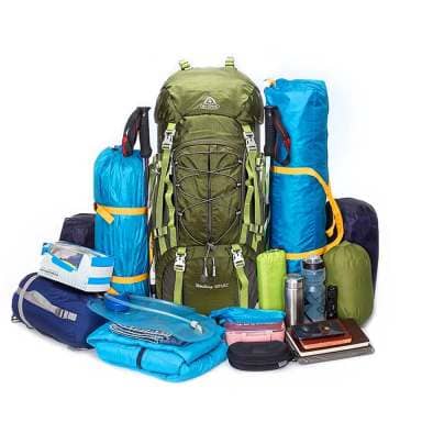 Leichter Rucksack aus Nylon für Bergsteigen und Trekking - 50L, Ergonomischer Rahmen