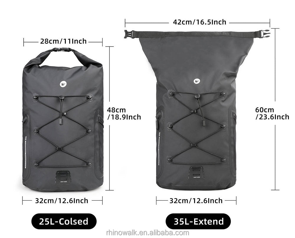 Dry Bags. 25 L "Rhinowalk" für Motorrad- und Fahrradfahrer, wasserdicht